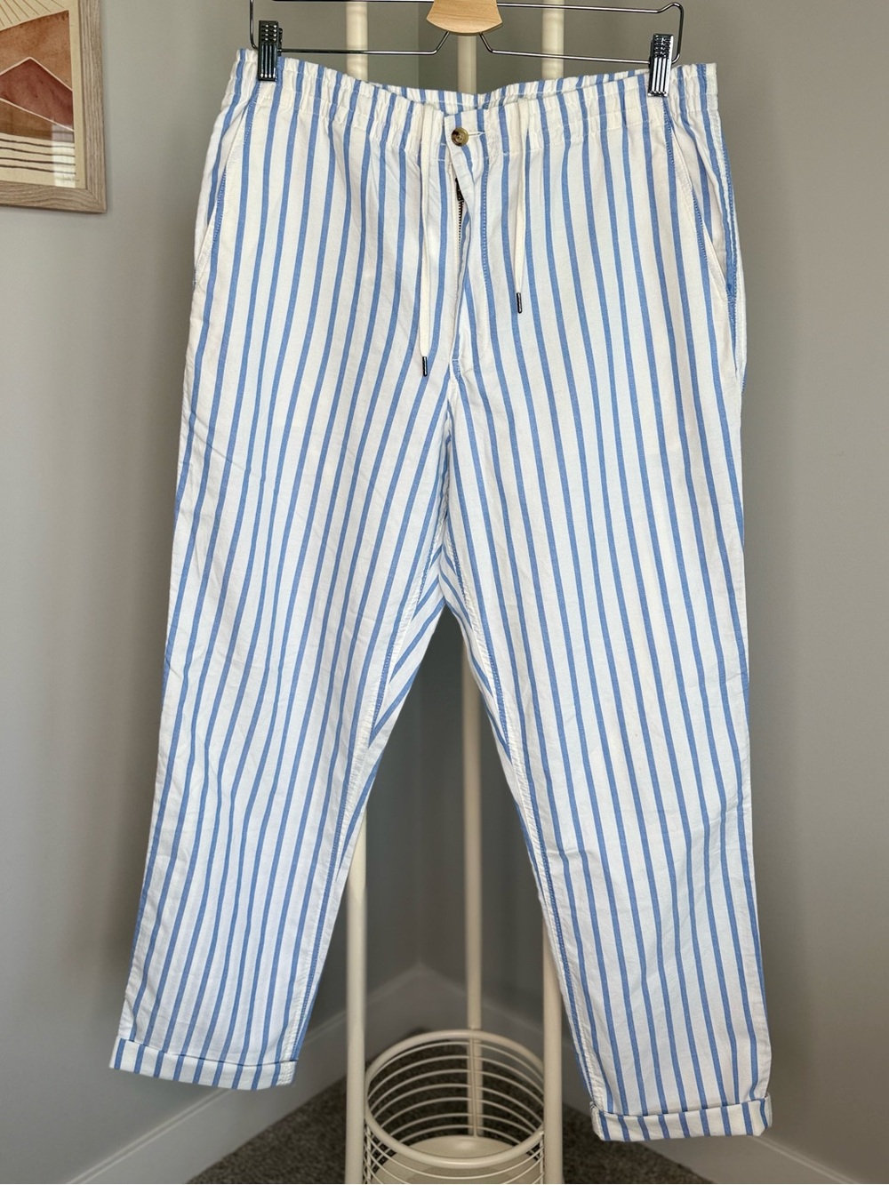 Polo Ralph Lauren Light Blue and White Striped Pants
